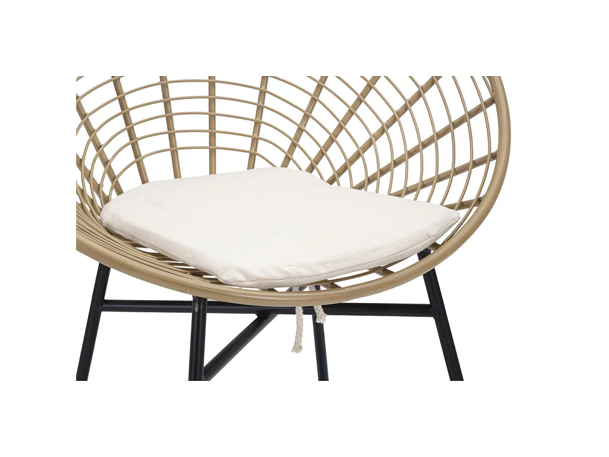 Chaise Design en Métal "Panama" 88cm Naturel