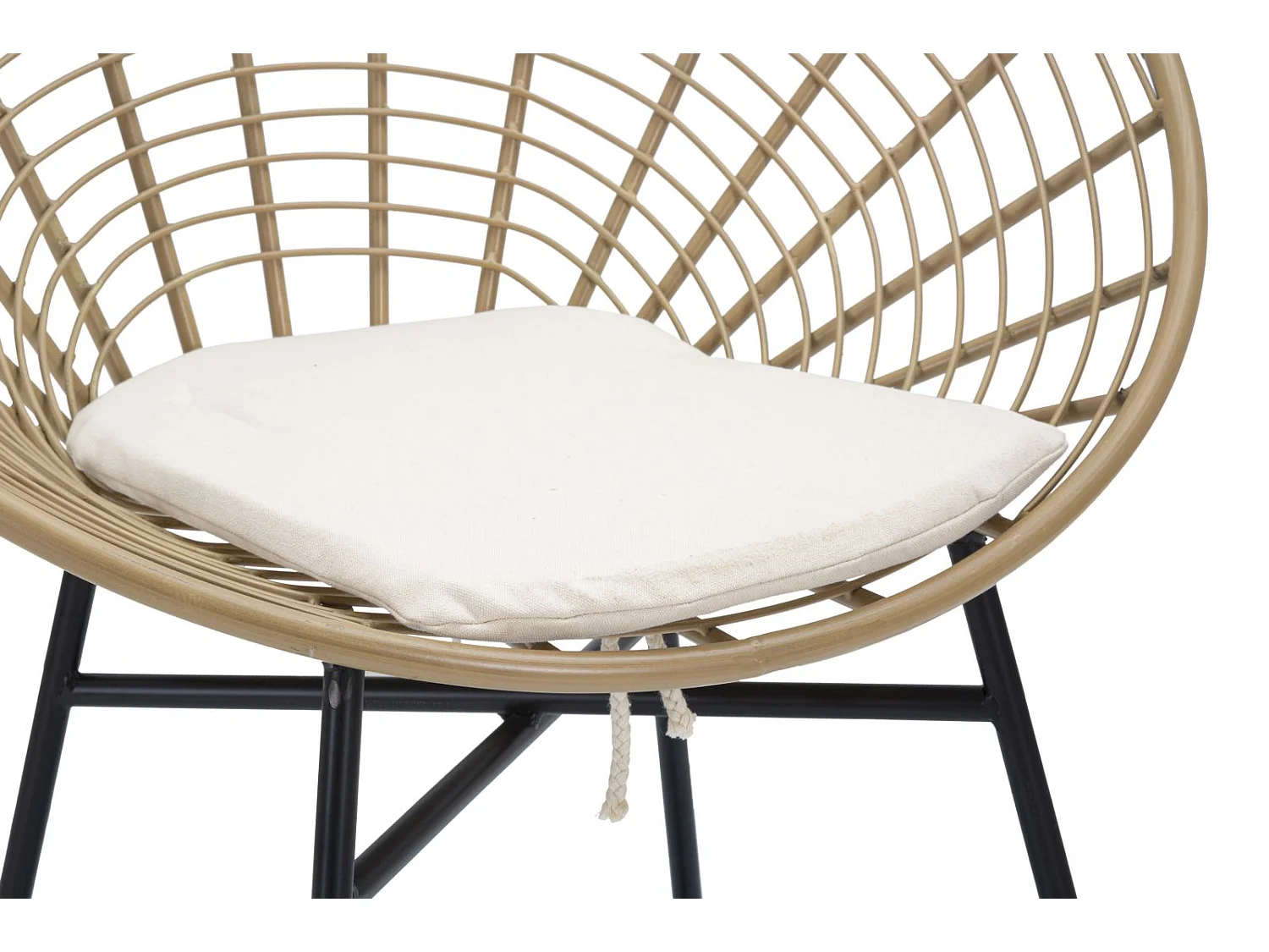 Chaise Design en Métal "Panama" 88cm Naturel