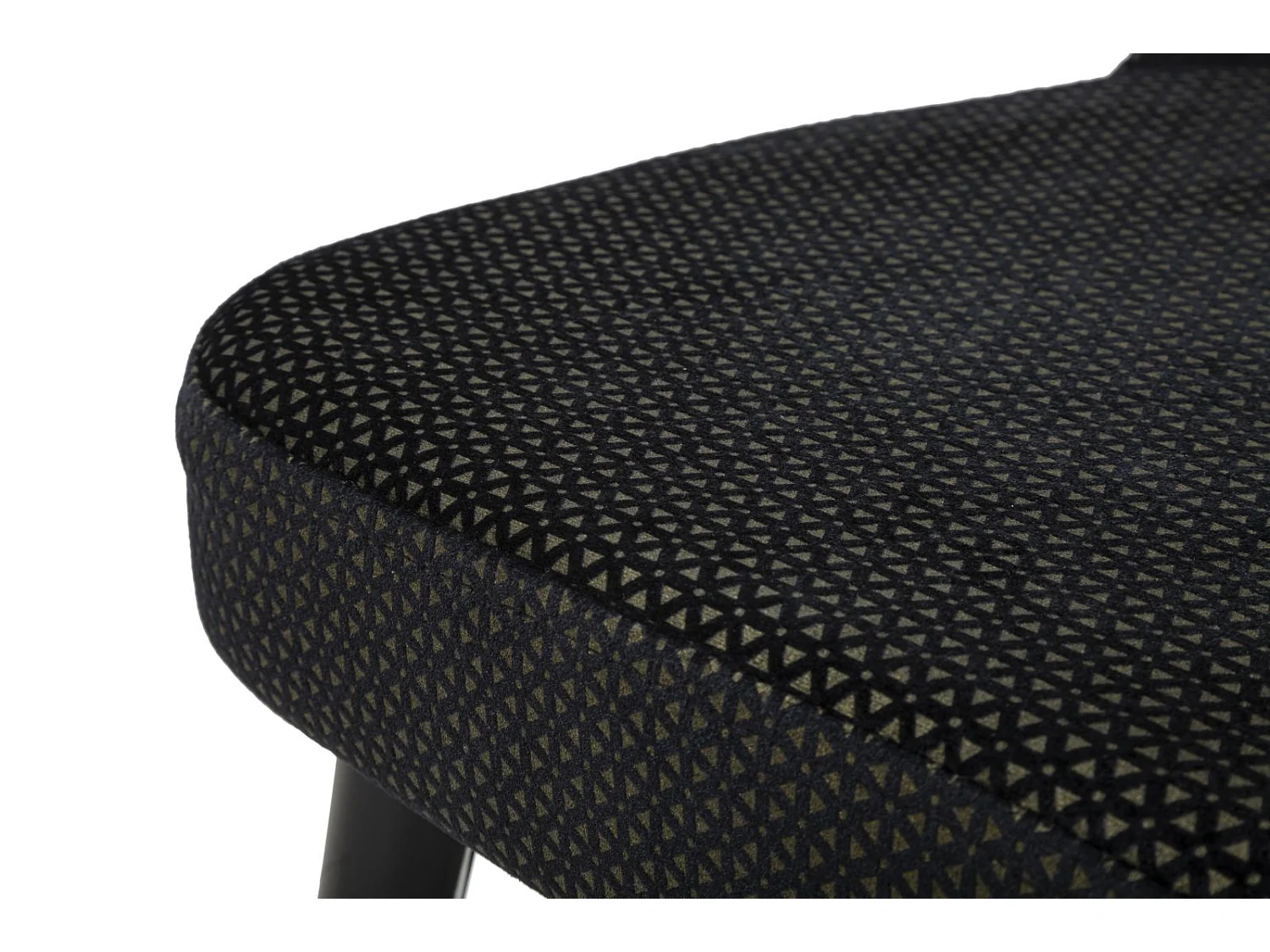 Set di 2 sedie in tessuto nere con gambe nere e dorate cm 40x65x99