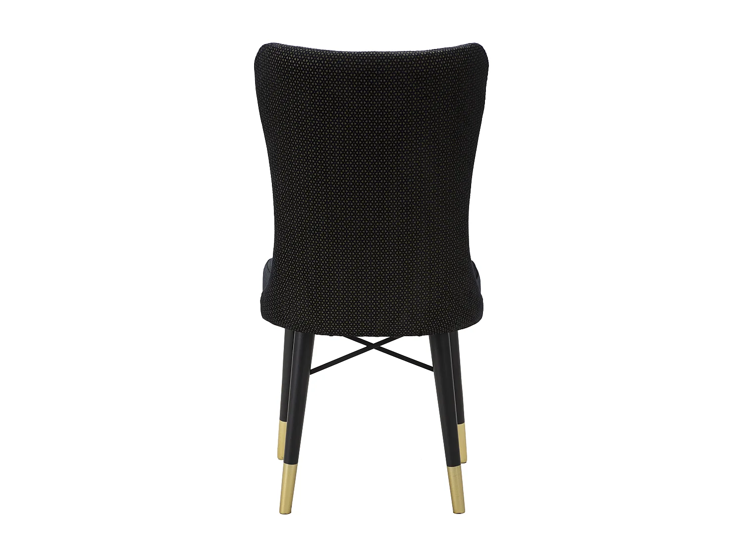 Set di 2 sedie in tessuto nere con gambe nere e dorate cm 40x65x99