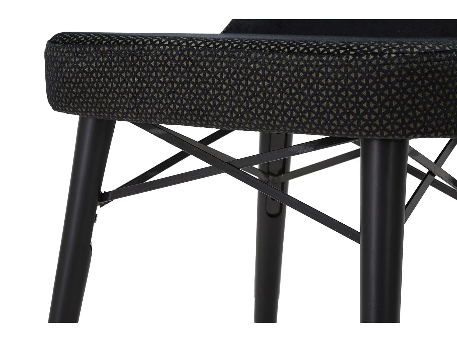 Set di 2 sedie in tessuto nere con gambe nere e dorate cm 40x65x99