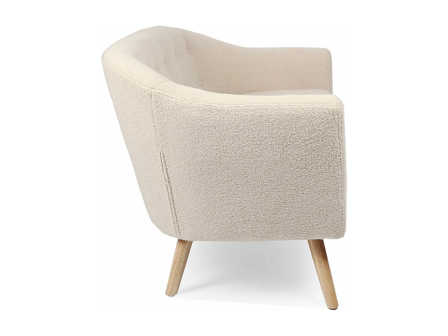 Canapé 2 places style scandinave Savoy Tissu Bouclette Beige
