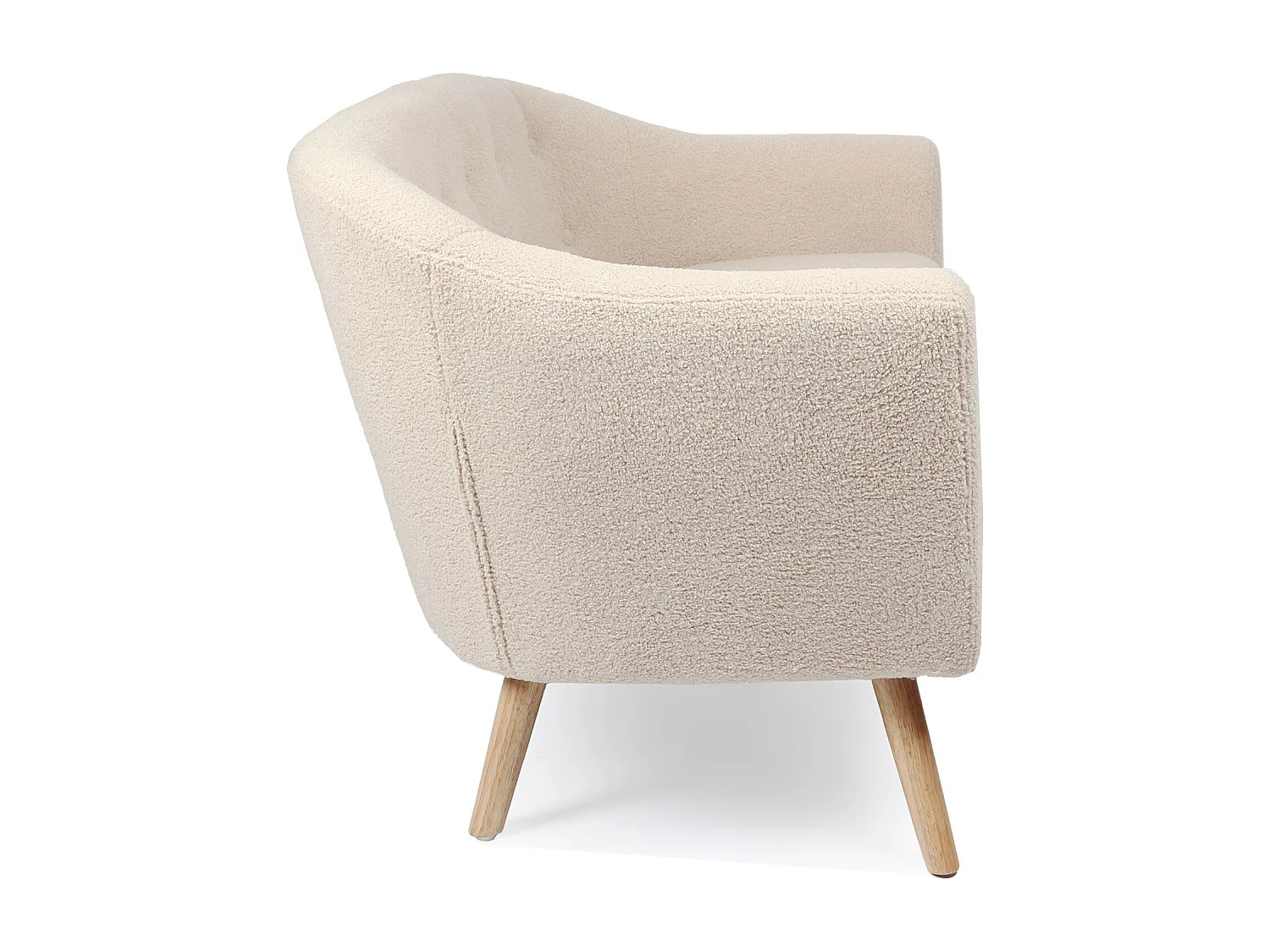 Canapé 2 places style scandinave Savoy Tissu Bouclette Beige