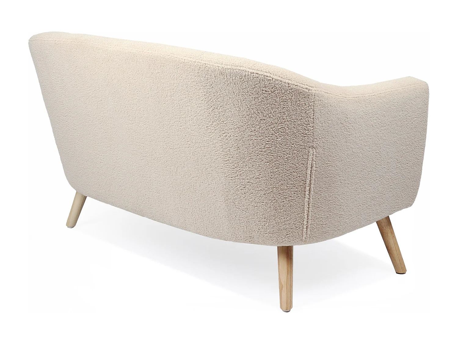 Canapé 2 places style scandinave Savoy Tissu Bouclette Beige