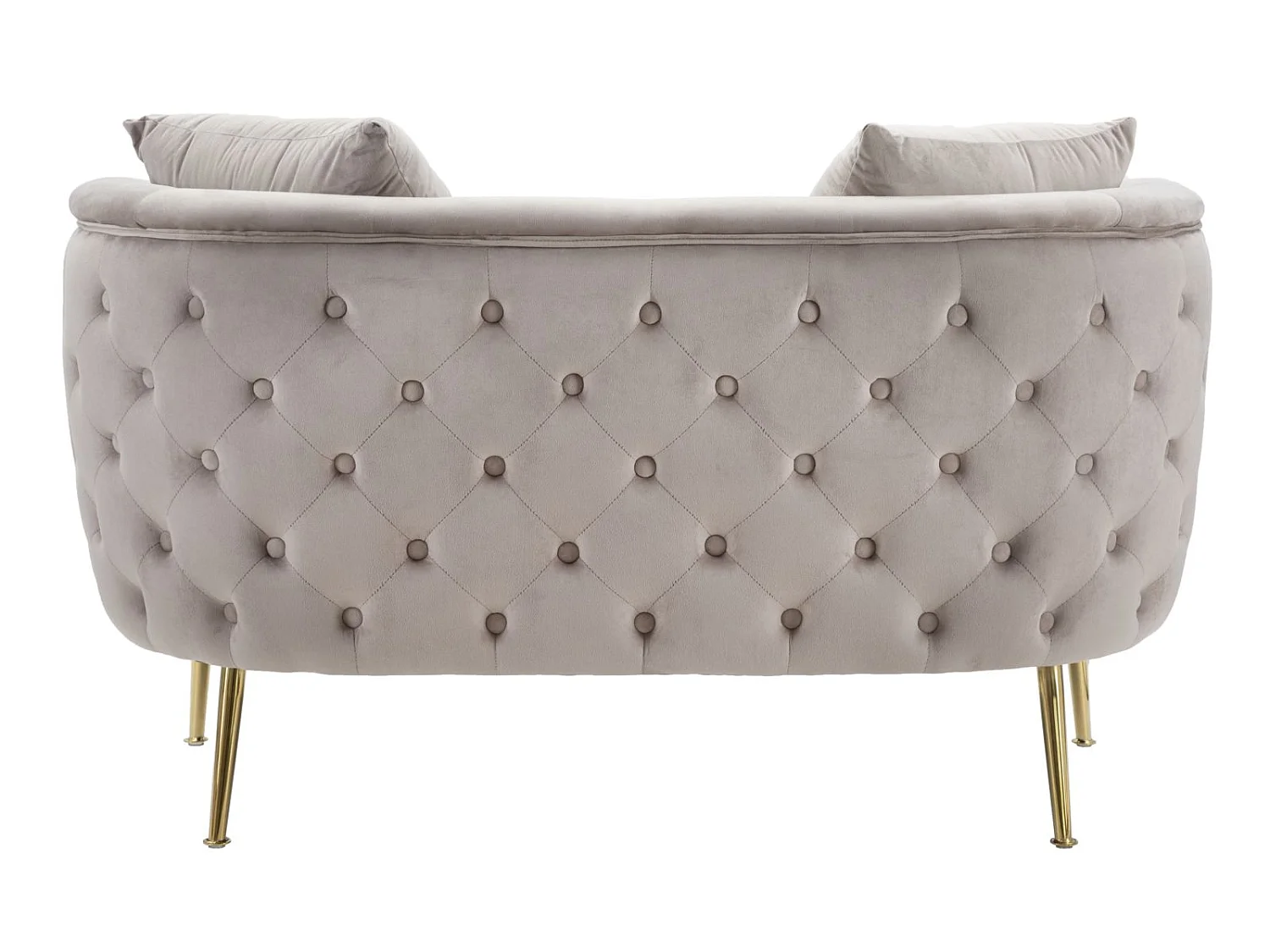 Kleines Sofa aus Stoff grau mit goldfarbenen Beinen 127x74x71 cm