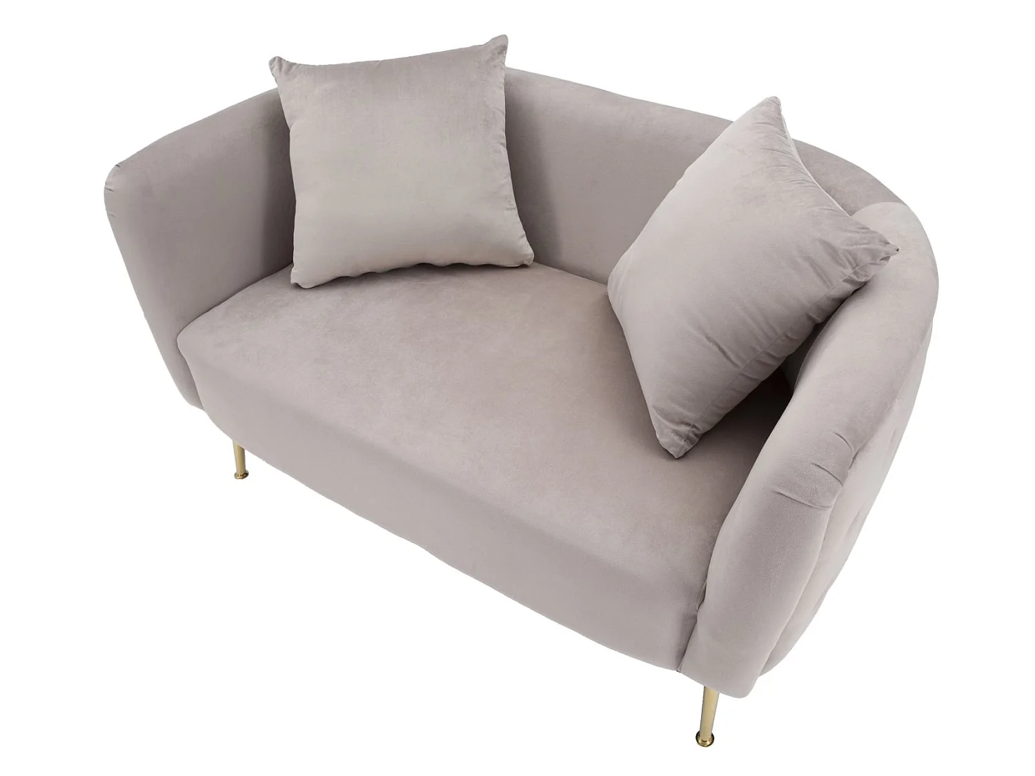 Kleines Sofa aus Stoff grau mit goldfarbenen Beinen 127x74x71 cm