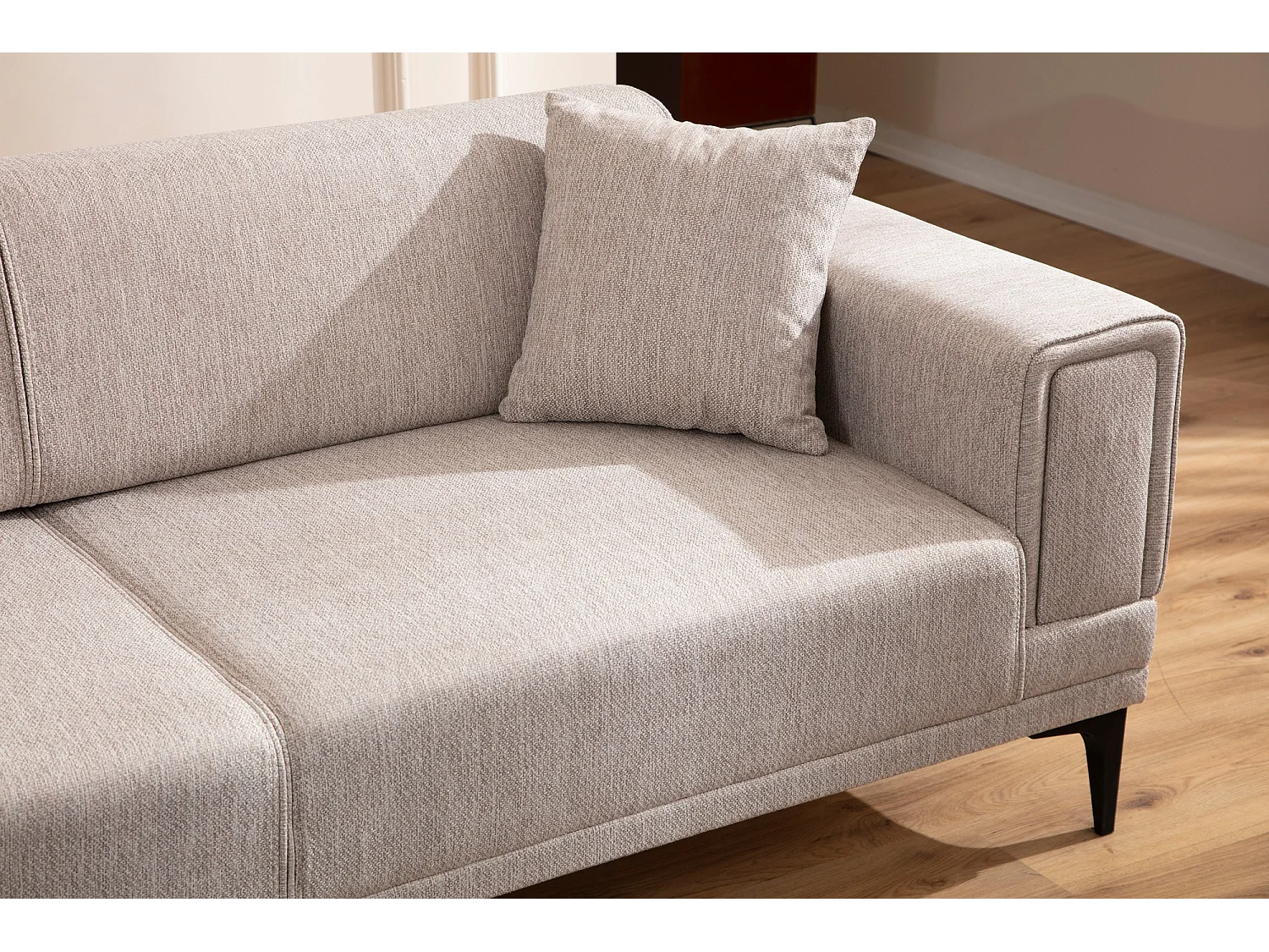 Canapé 3 places convertible Vertice Tissu toile Taupe