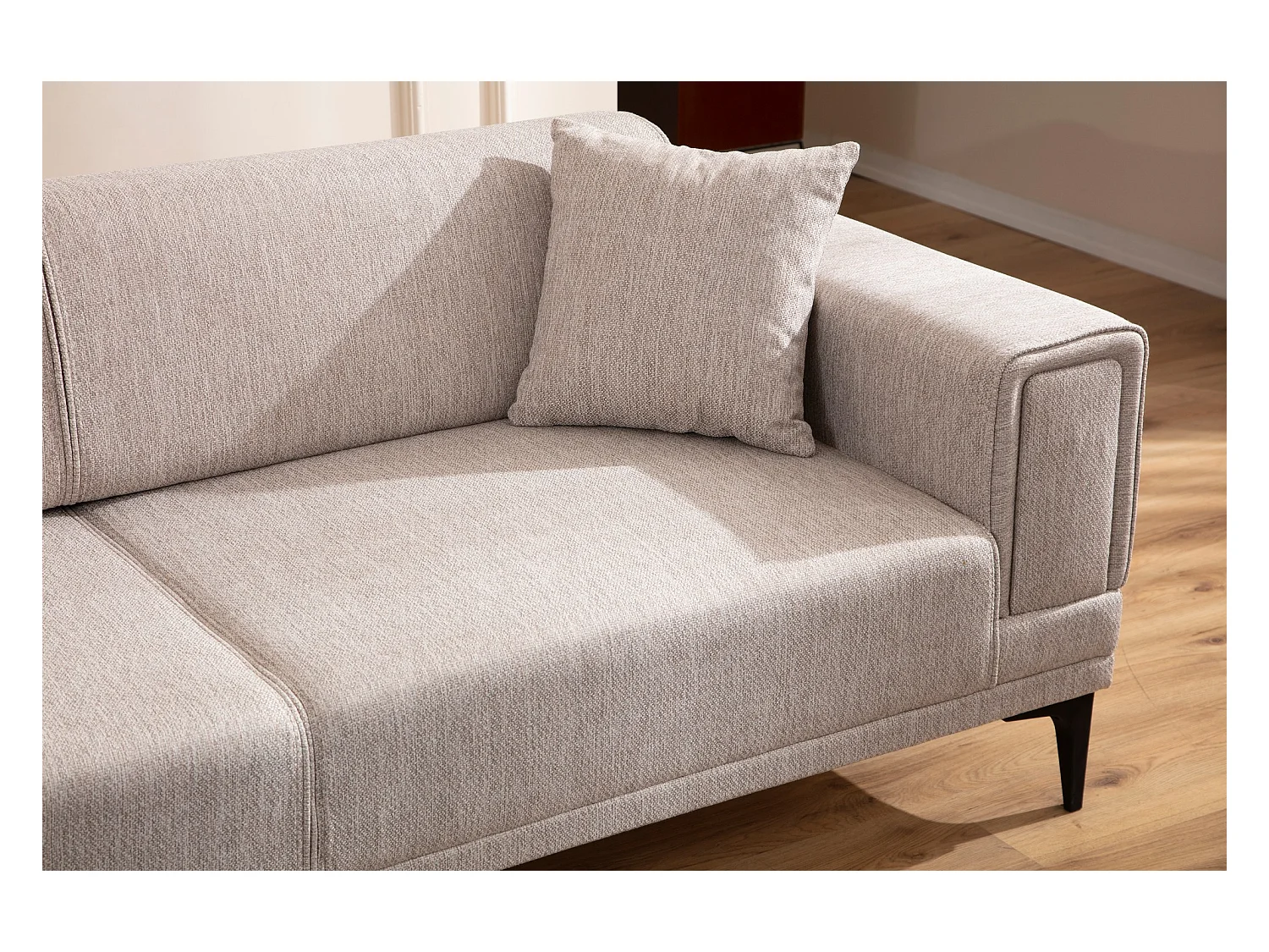 Canapé 3 places convertible Vertice Tissu toile Taupe