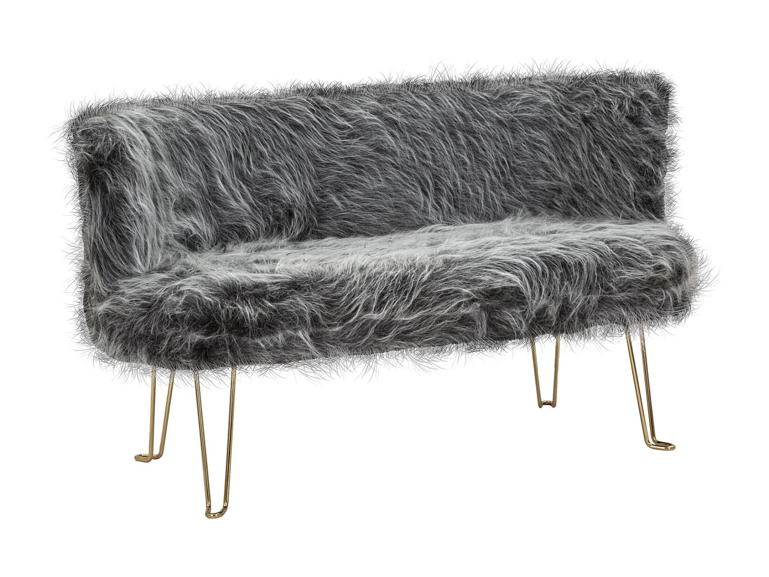 Canapé 2 Places Imitation Fourrure "Yéti" 134cm Gris