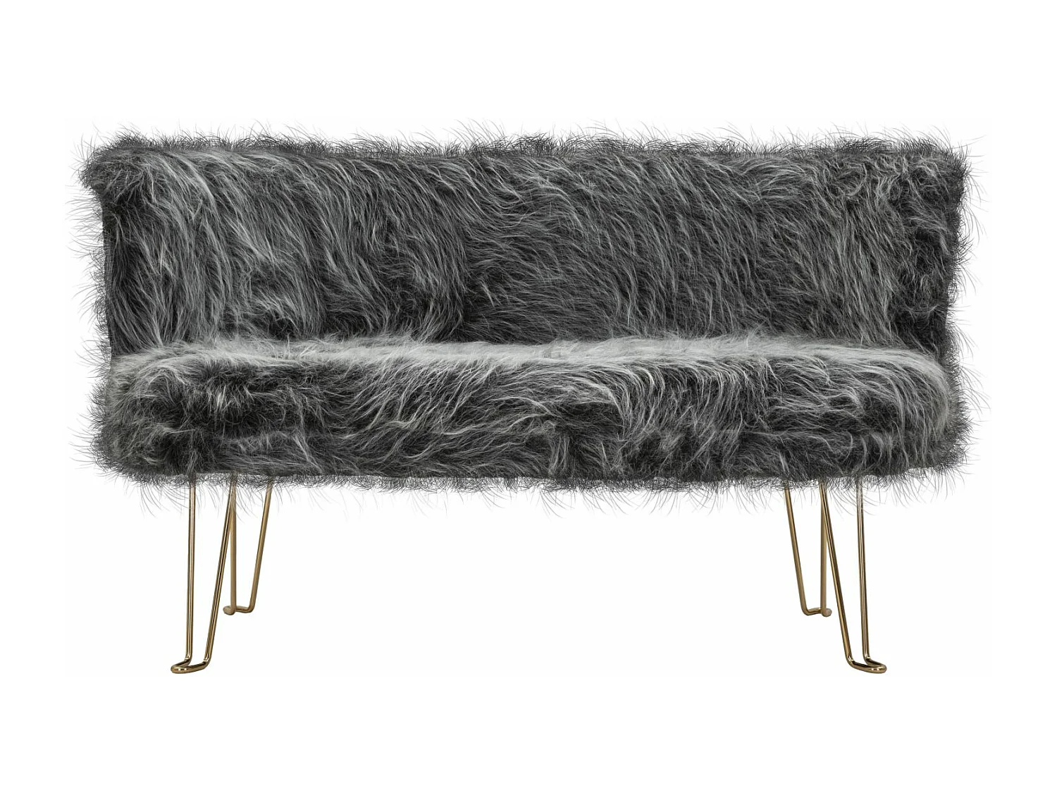 Canapé 2 Places Imitation Fourrure "Yéti" 134cm Gris