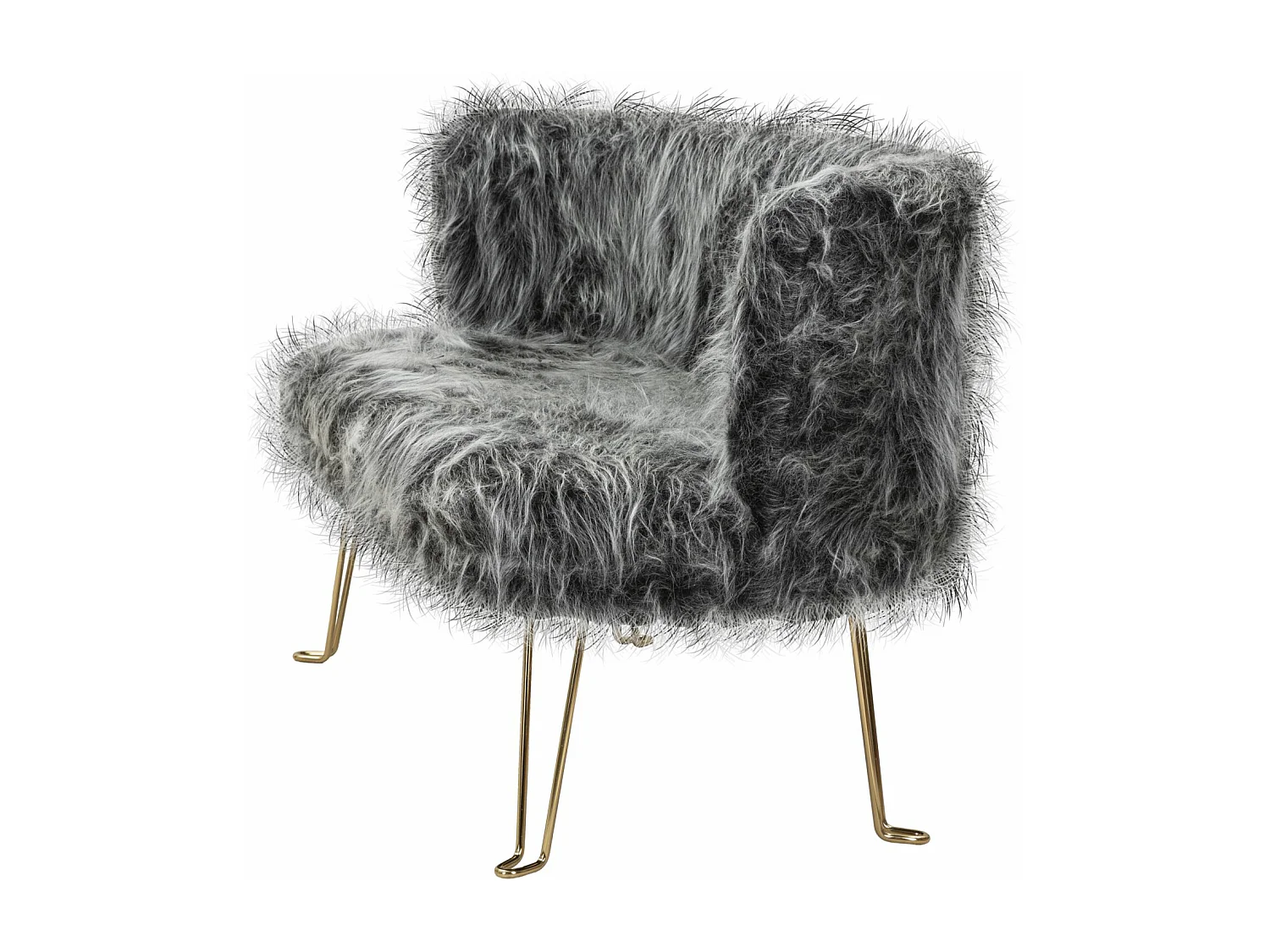 Canapé 2 Places Imitation Fourrure "Yéti" 134cm Gris