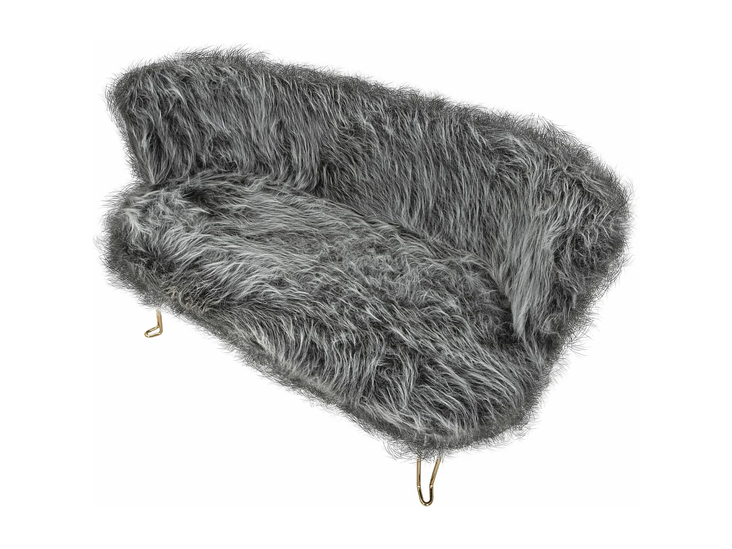 Canapé 2 Places Imitation Fourrure "Yéti" 134cm Gris