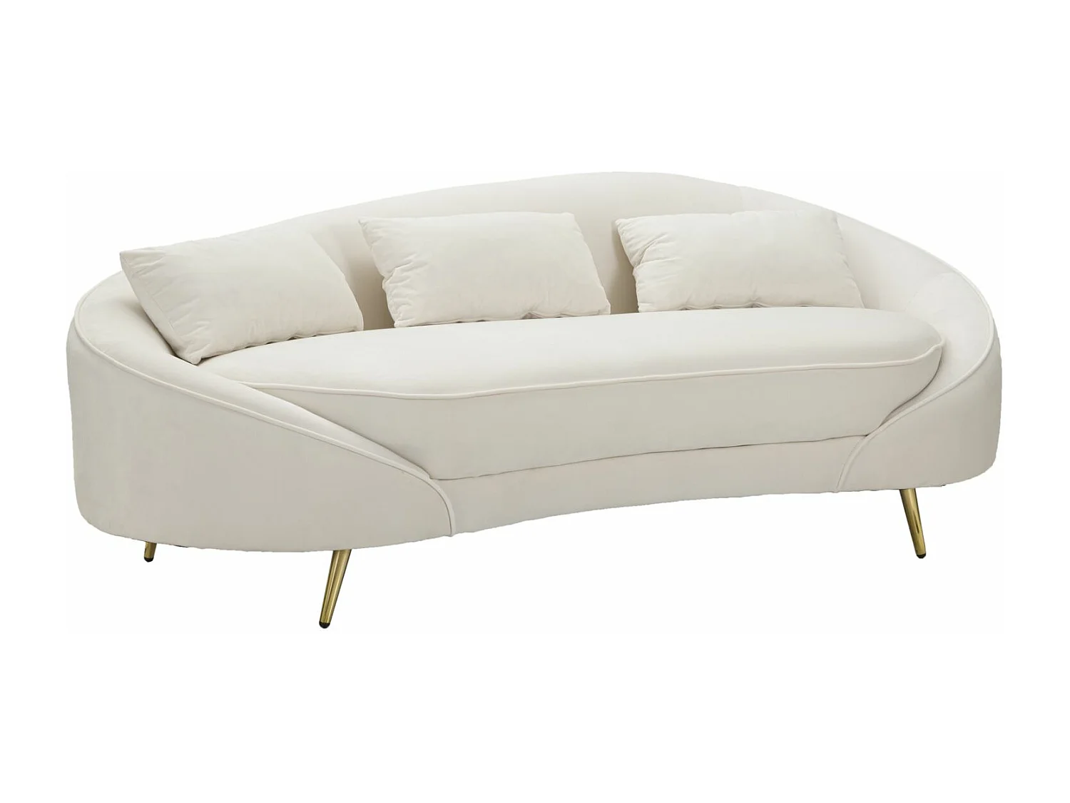 Canapé 3 Places en Tissu "Oslo" 185cm Crème