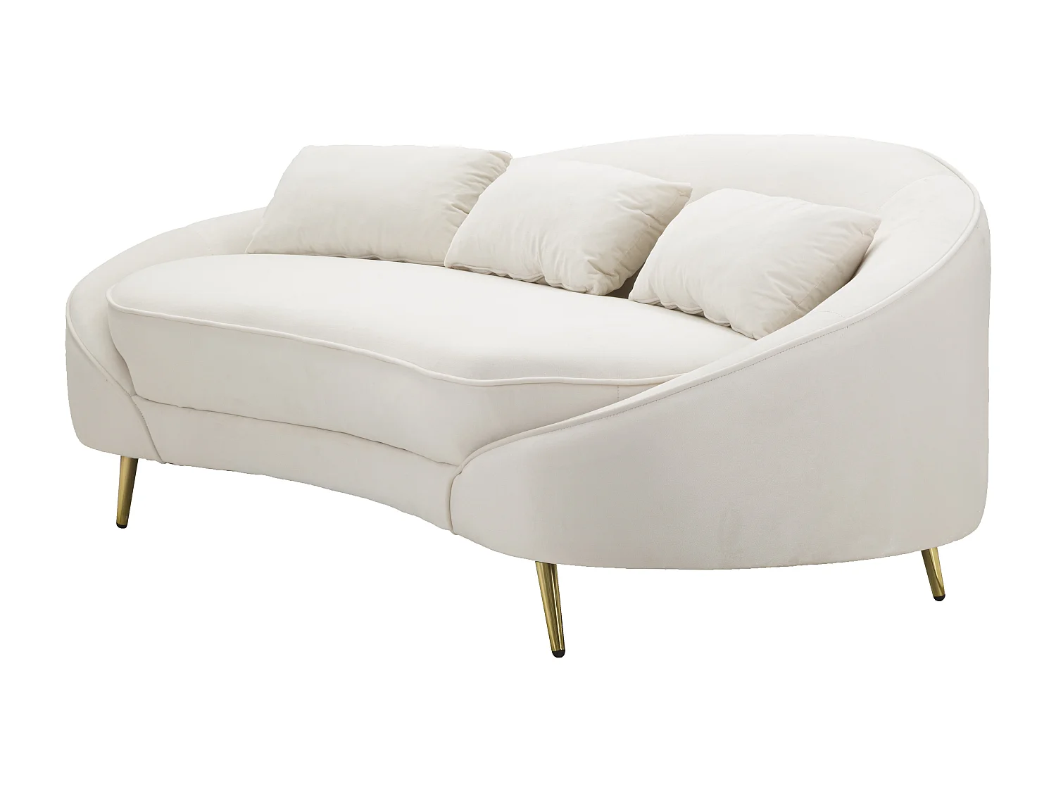 Canapé 3 Places en Tissu "Oslo" 185cm Crème