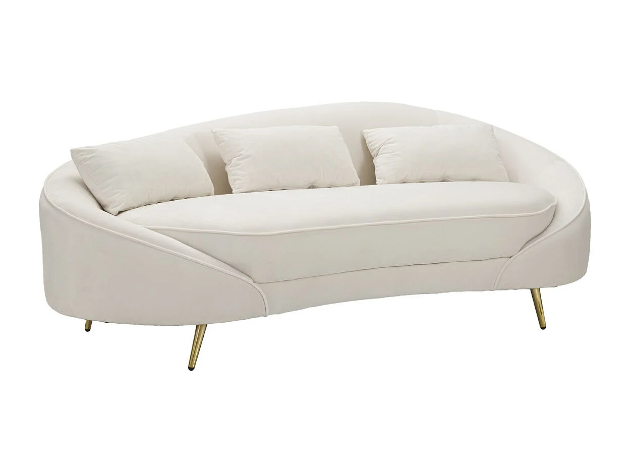 Canapé 3 Places en Tissu "Oslo" 185cm Crème