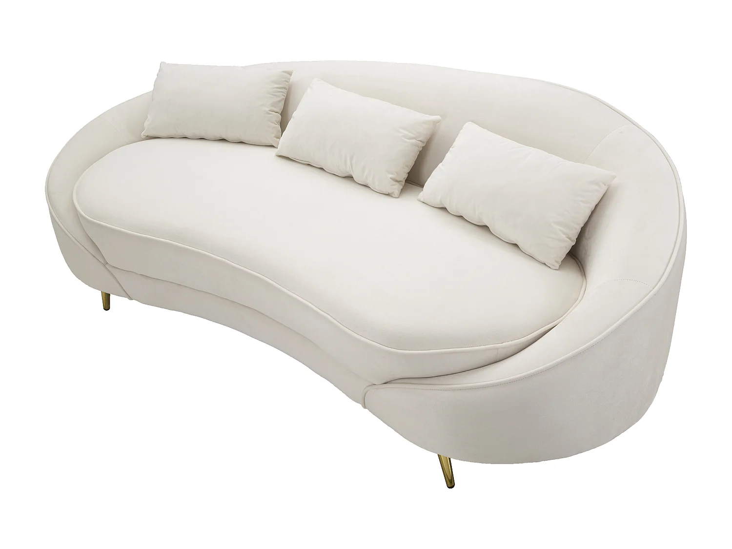 Canapé 3 Places en Tissu "Oslo" 185cm Crème