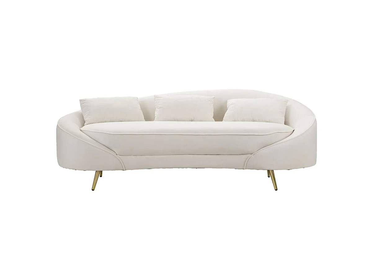 3-zitsbank in beige stof, 185x84x68 cm