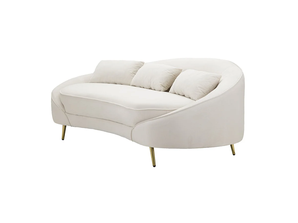 3-zitsbank in beige stof, 185x84x68 cm