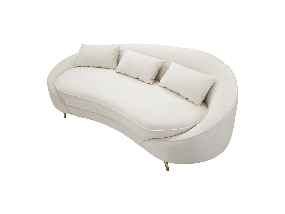 3-zitsbank in beige stof, 185x84x68 cm