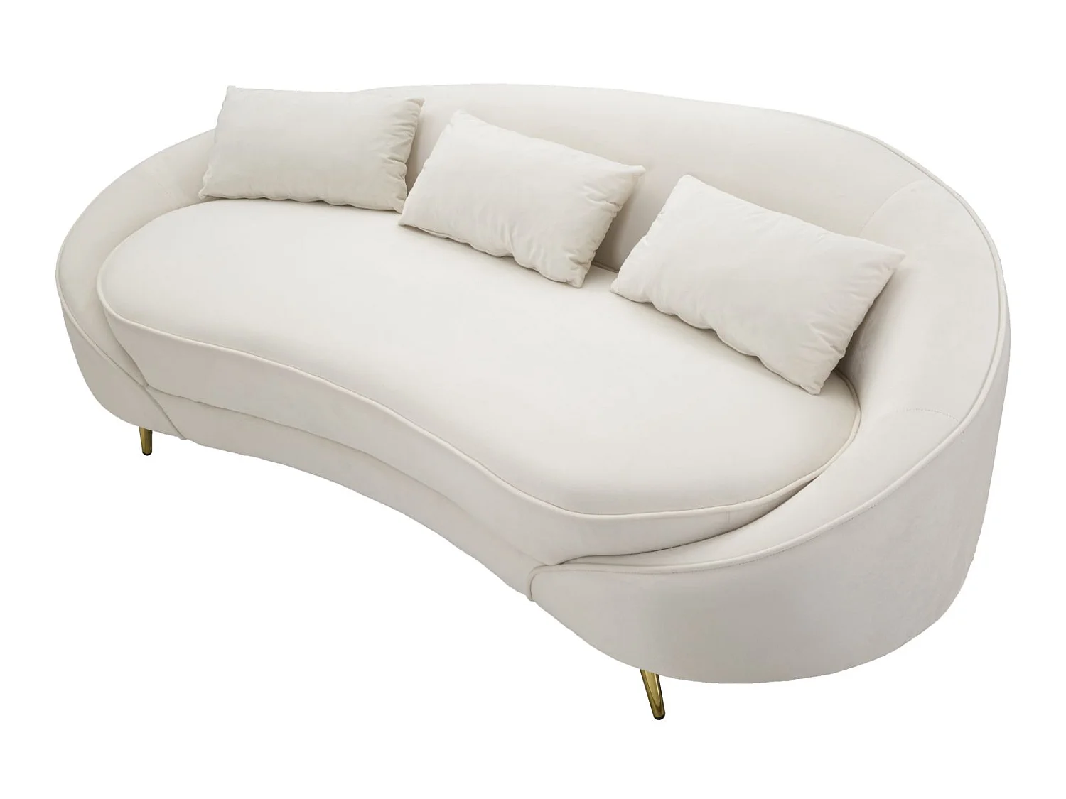 3-zitsbank in beige stof, 185x84x68 cm