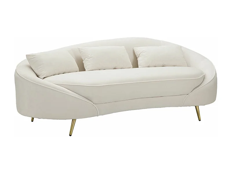 Canapé 3 Places en Tissu "Oslo" 185cm Crème