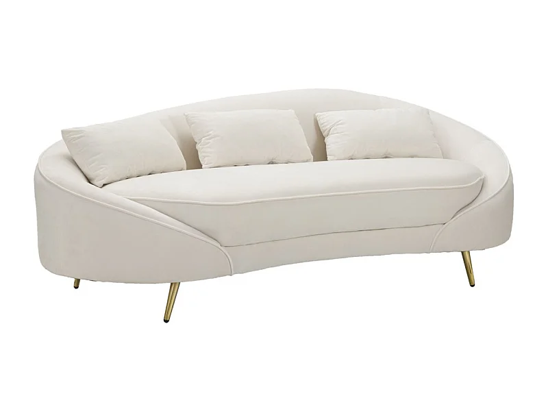 Canapé 3 Places en Tissu "Oslo" 185cm Crème