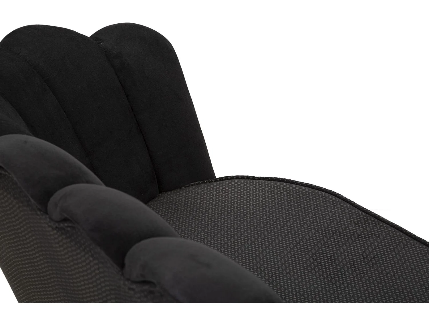 Canapé en tissu noir avec pieds dorés cm 136x76x78