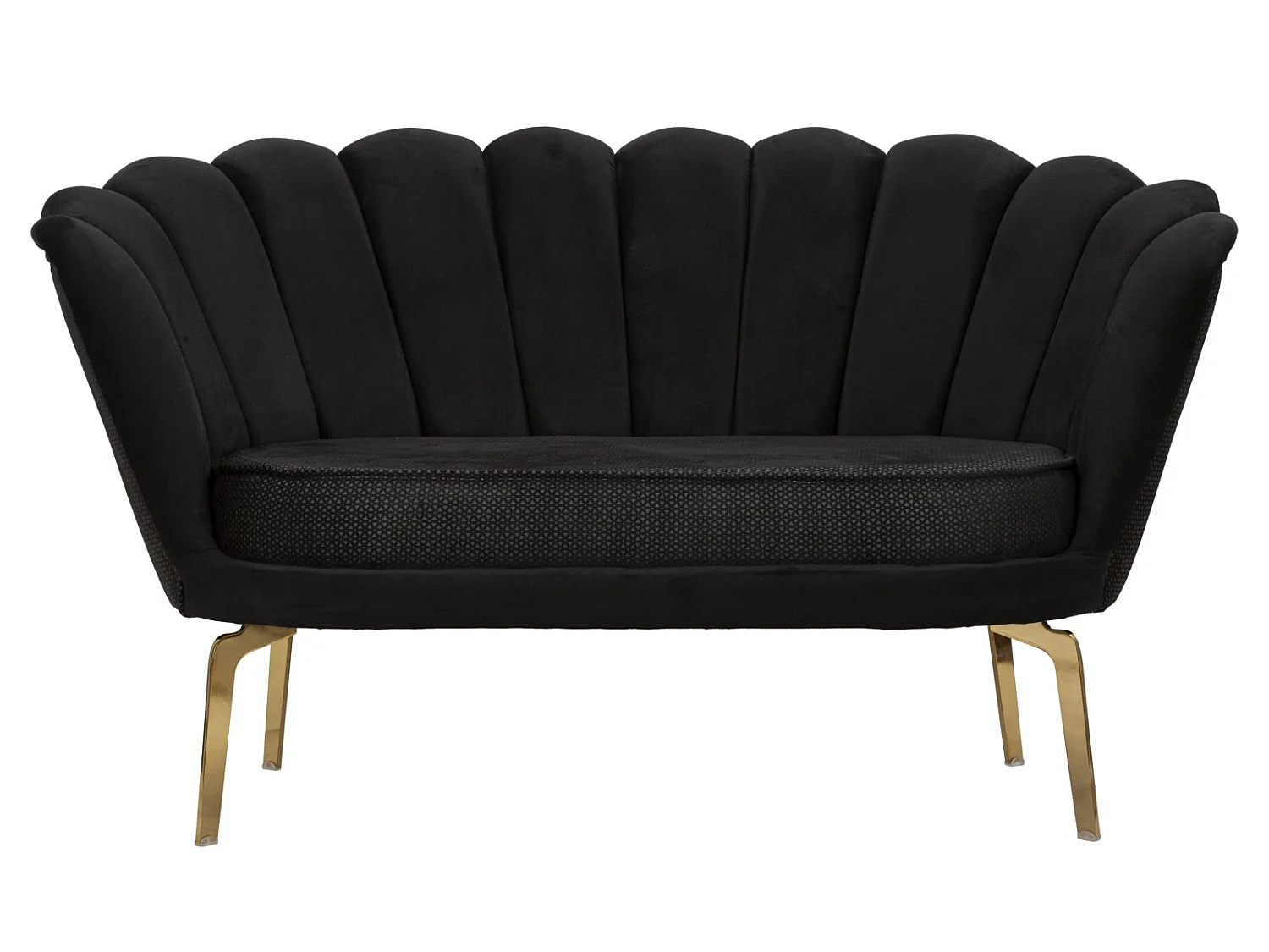 Sofa aus Stoff schwarz mit goldfarbenen Beinen 136x76x78 cm
