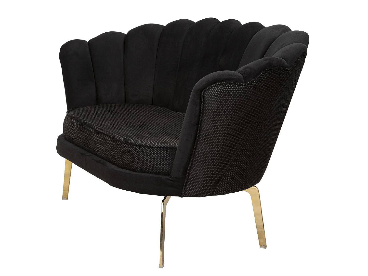 Sofa aus Stoff schwarz mit goldfarbenen Beinen 136x76x78 cm