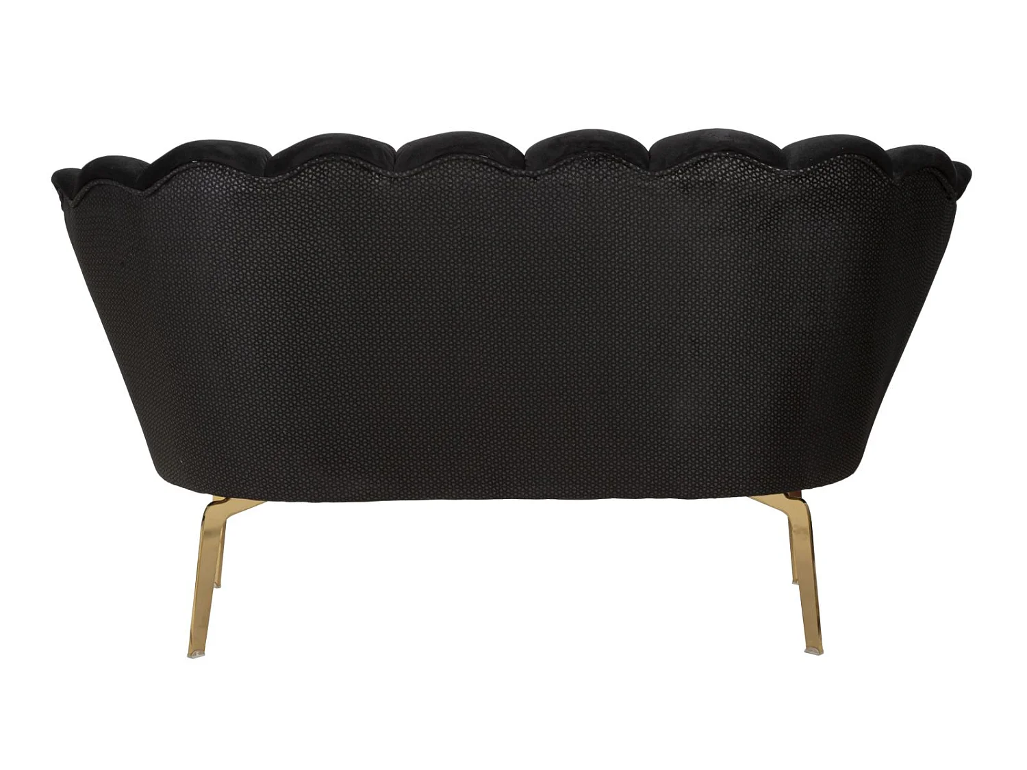 Sofa aus Stoff schwarz mit goldfarbenen Beinen 136x76x78 cm