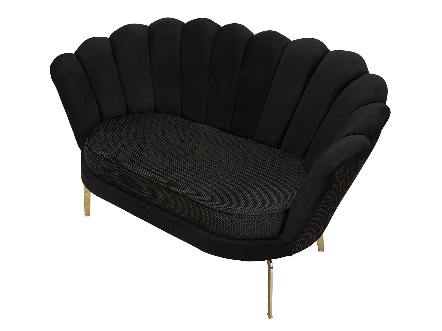 Sofa aus Stoff schwarz mit goldfarbenen Beinen 136x76x78 cm