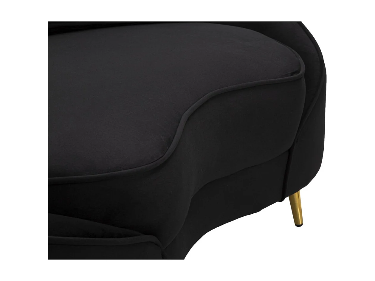 Canapé 2 Places en Tissu "Oslo" 148cm Noir