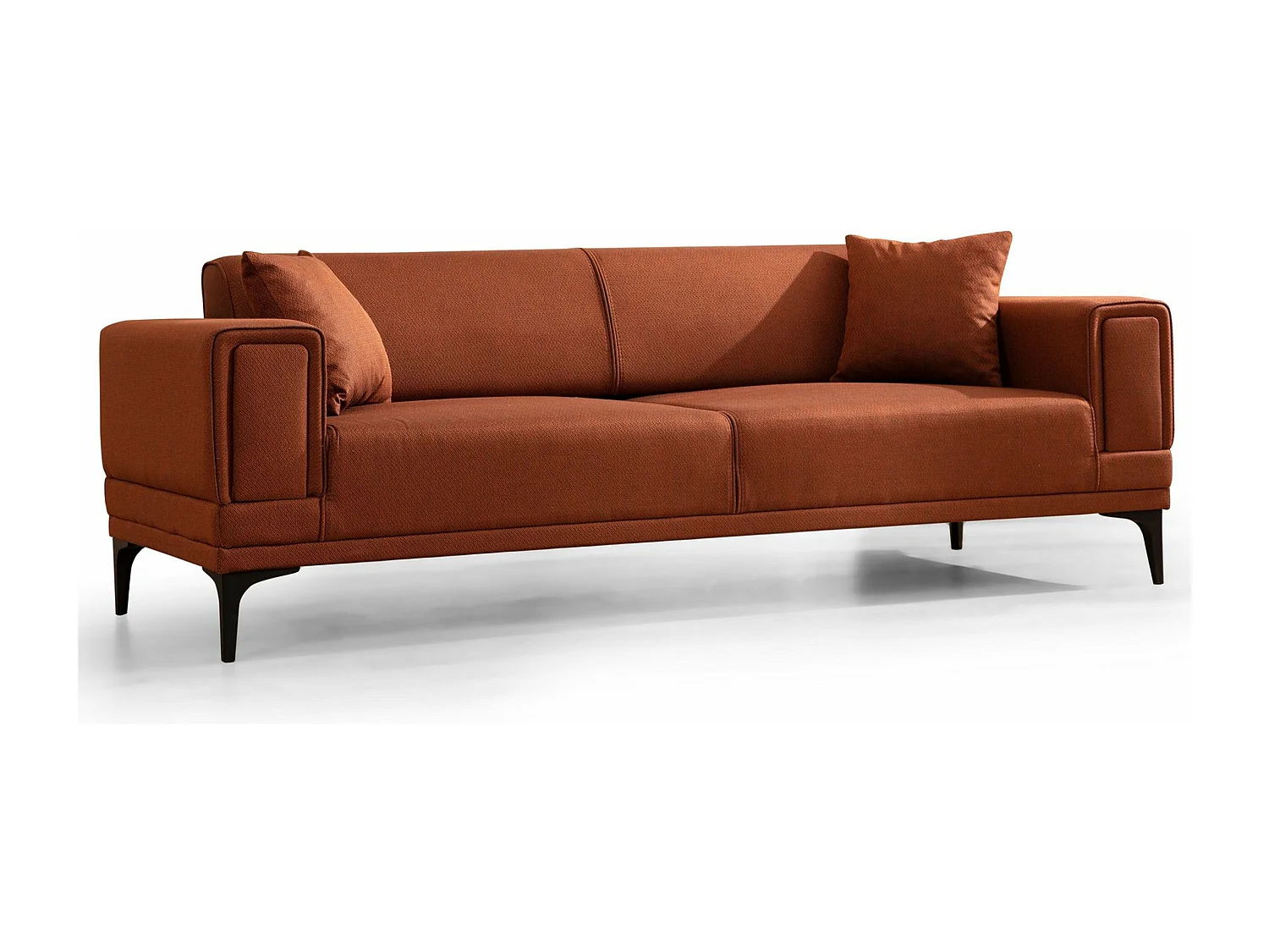 Canapé 3 places convertible Vertice Tissu toile Rouge brique