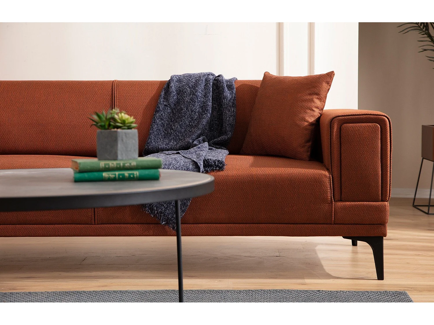 Canapé 3 places convertible Vertice Tissu toile Rouge brique