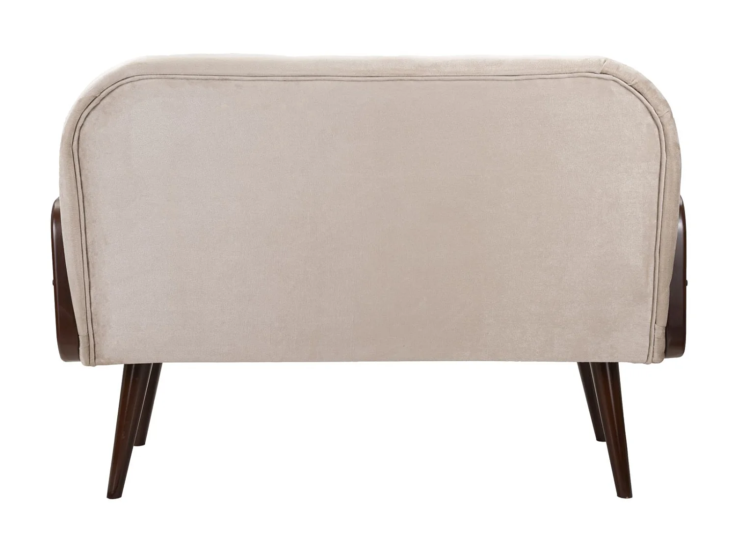 Sofa aus Stoff beige mit Armlehnen aus Holz 131x80x93 cm