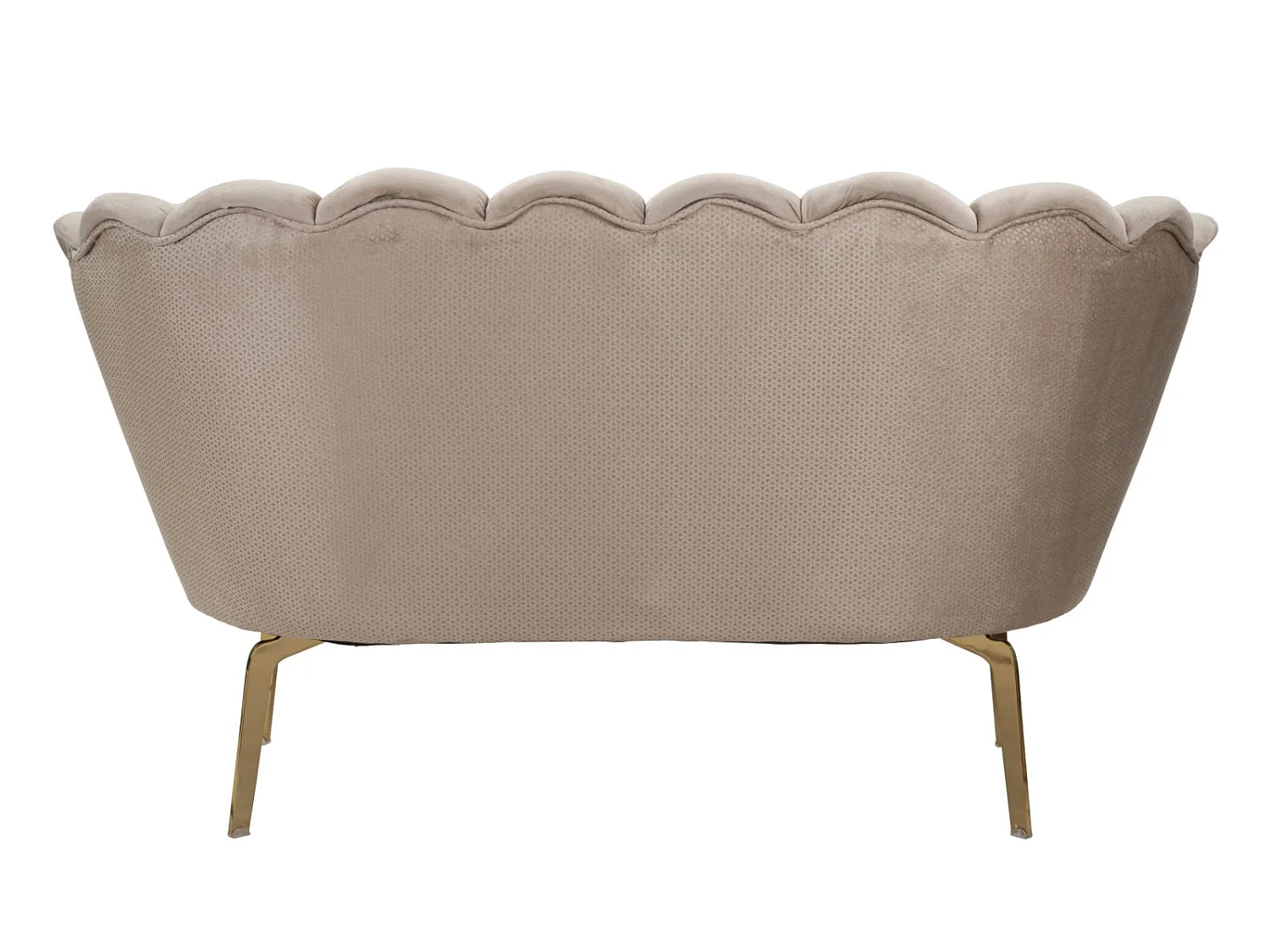 Sofa aus Stoff beige mit goldfarbenen Beinen 136x76x78 cm