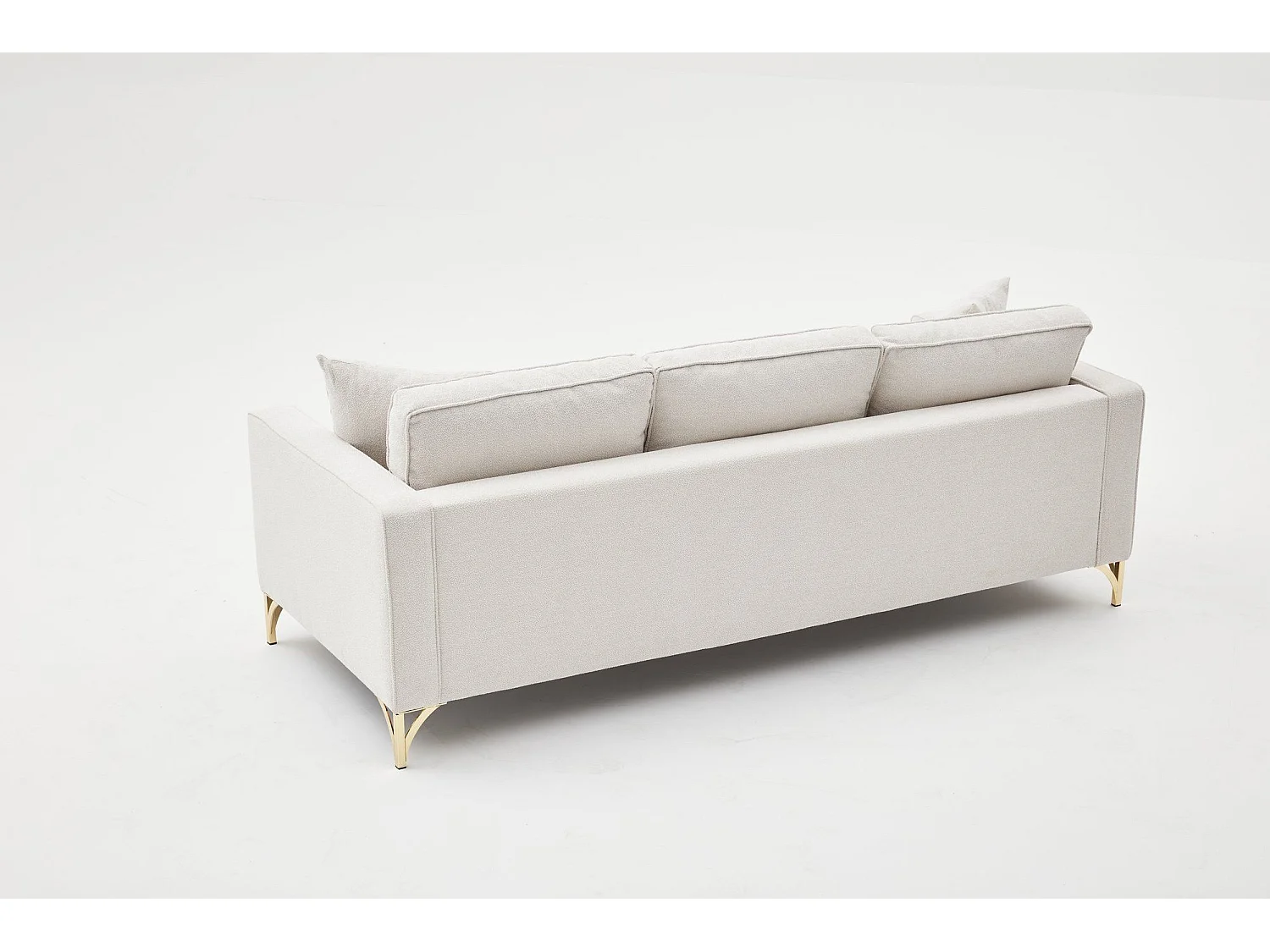 Sofá Altadena 383, De color marrón claro, 222x91x83cm, Tapiz, Patas: Metal