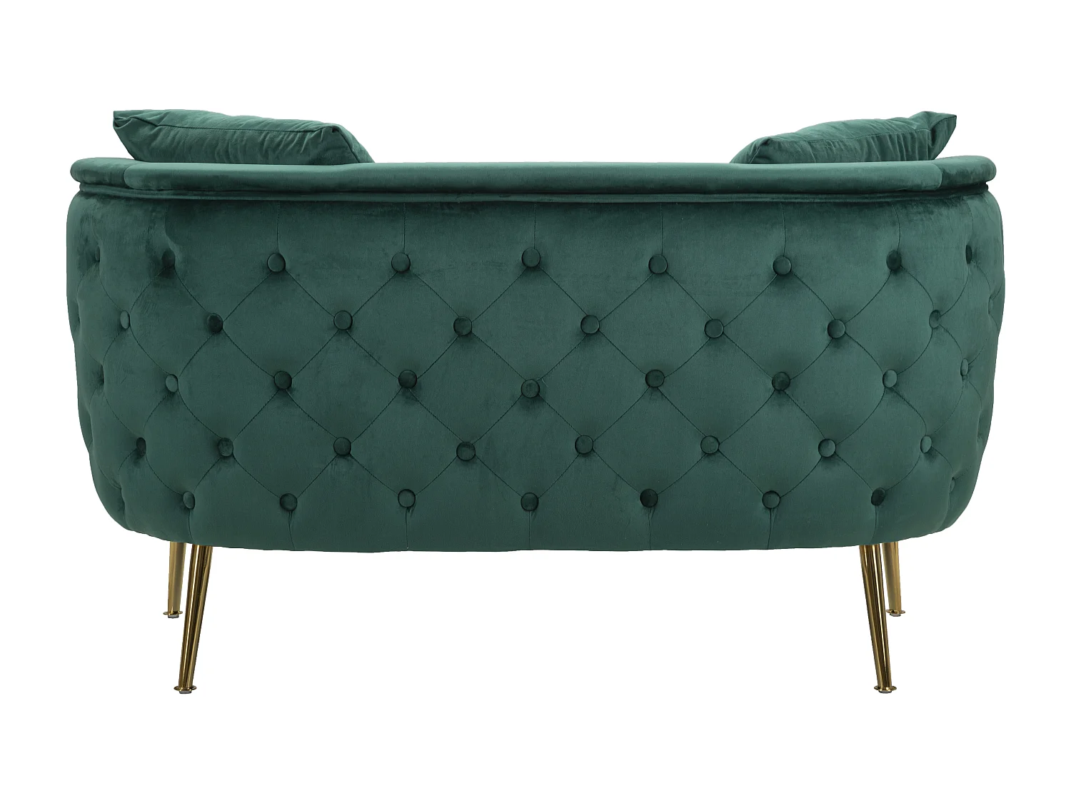 Canapé 2 places en métal et tissu doré et vert cm 127x74x73