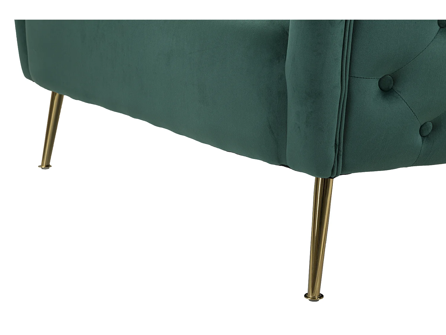 Canapé 2 places en métal et tissu doré et vert cm 127x74x73