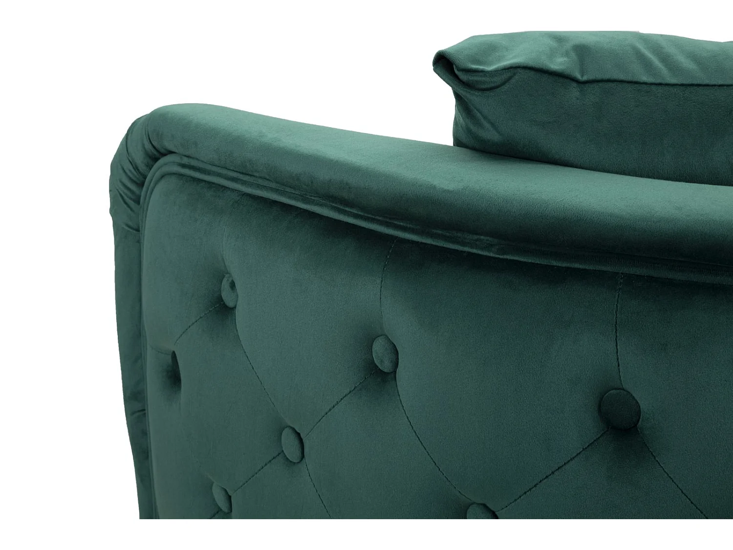 2-zitsbank in metaal en goud-groene stof, 127x74x73 cm