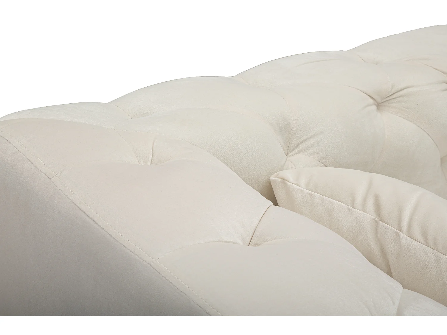 Canapé en polyester beige et pieds en bois et métal cm 146x86x71