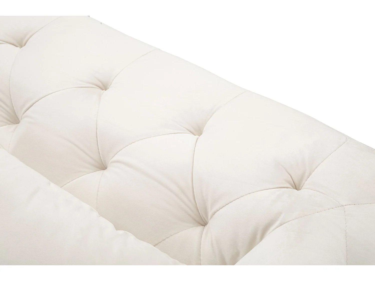 Sofa aus Polyester beige mit Beinen aus Holz und Metall 146x86x71 cm