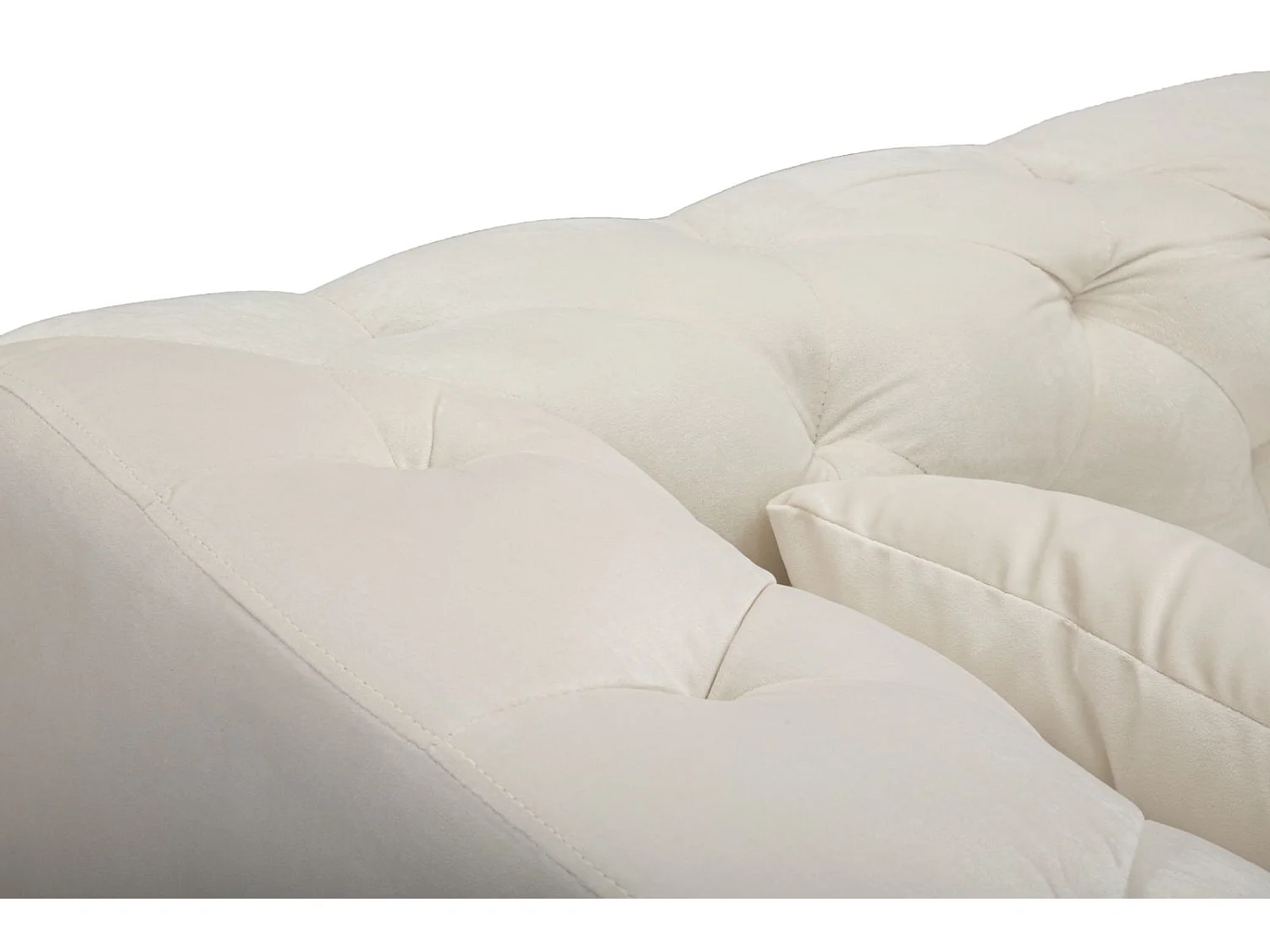 Sofa aus Polyester beige mit Beinen aus Holz und Metall 146x86x71 cm