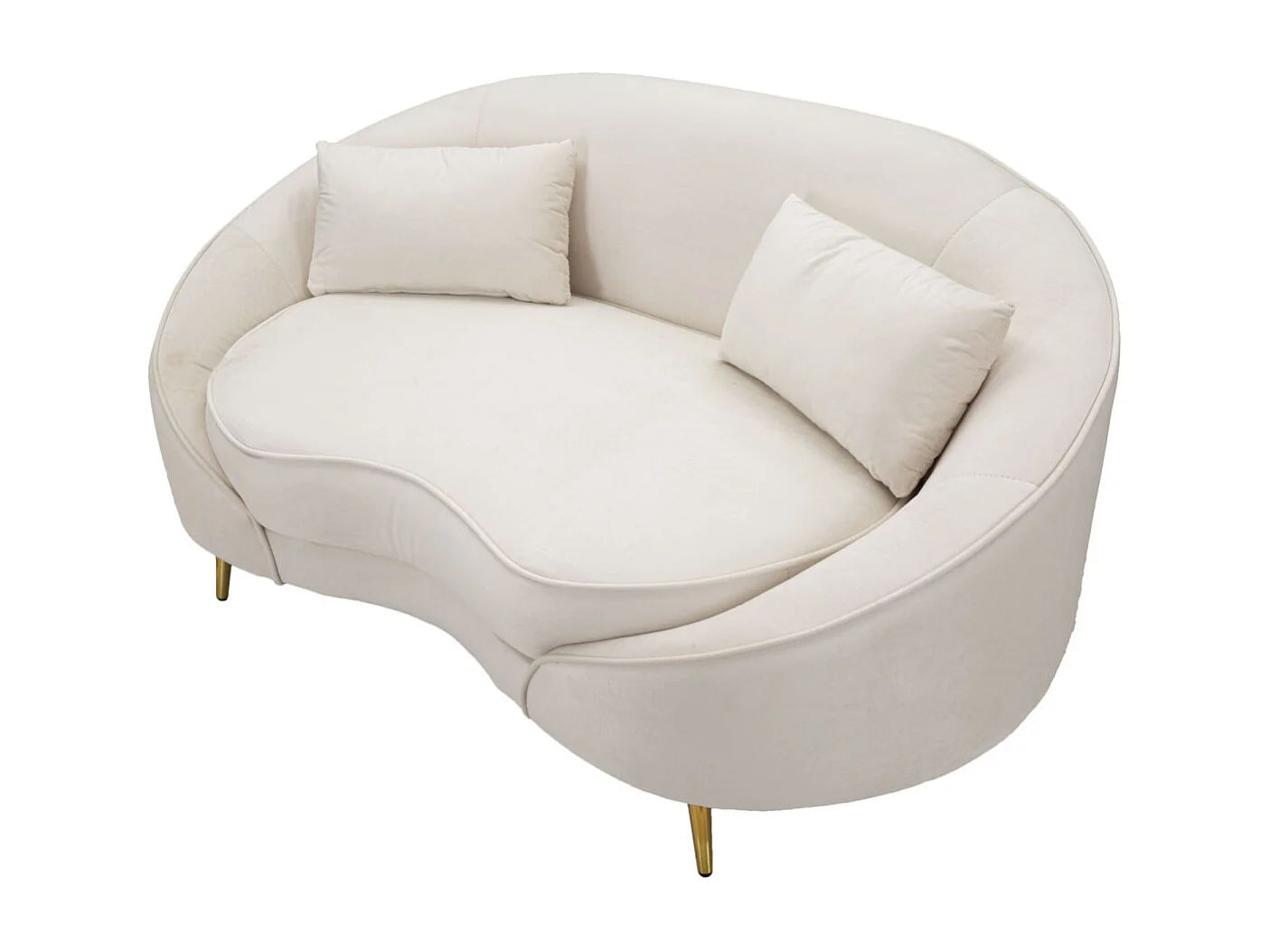 Canapé 2 Places en Tissu "Oslo" 148cm Crème