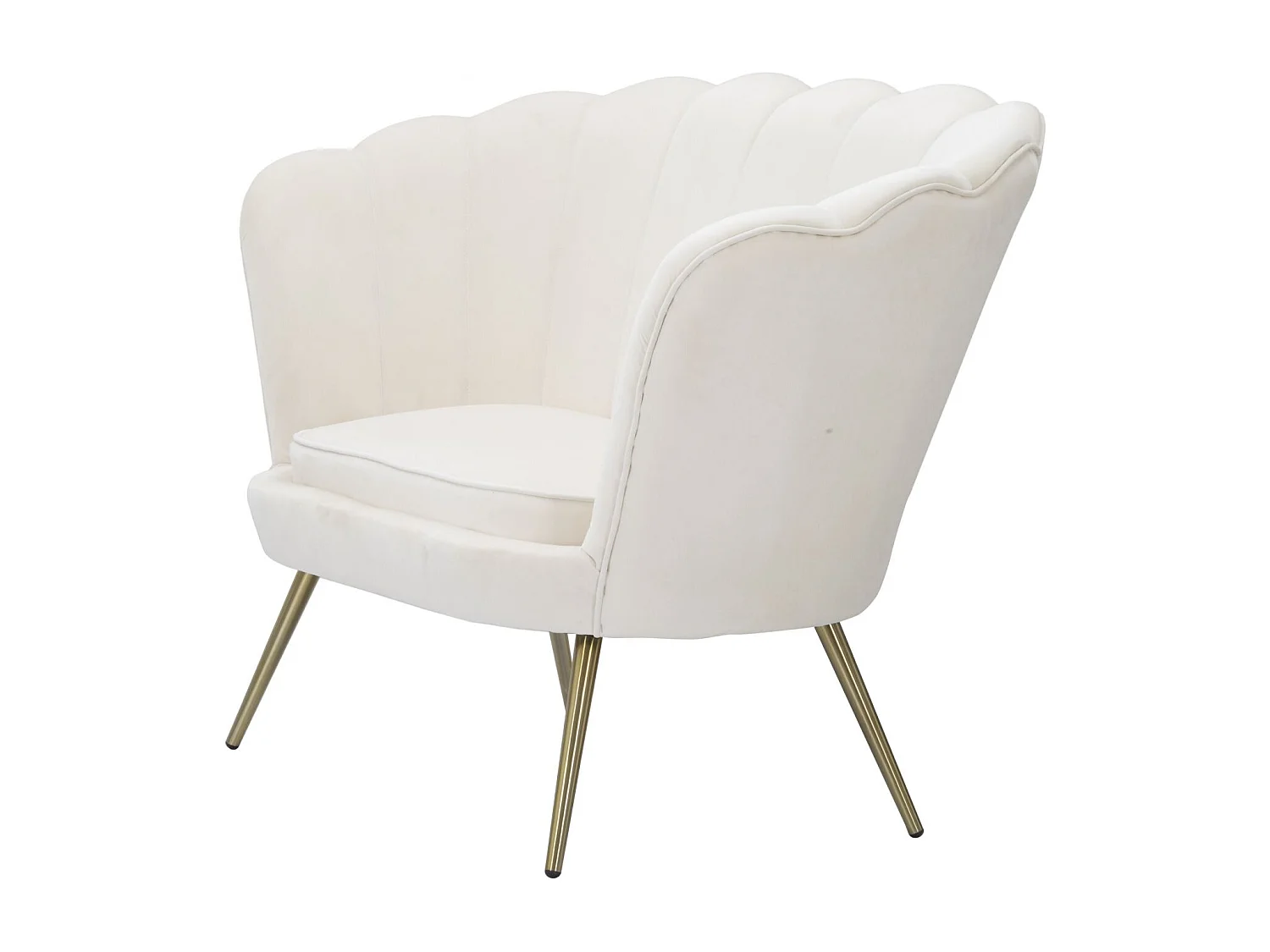 Divanetto a forma di fiore in tessuto beige cm 130x74x84