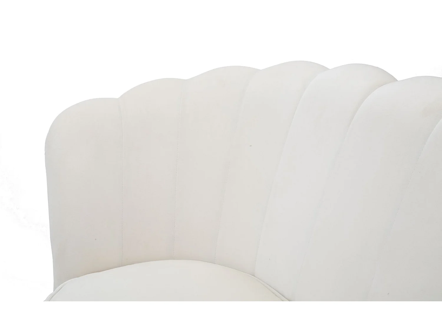 Divanetto a forma di fiore in tessuto beige cm 130x74x84