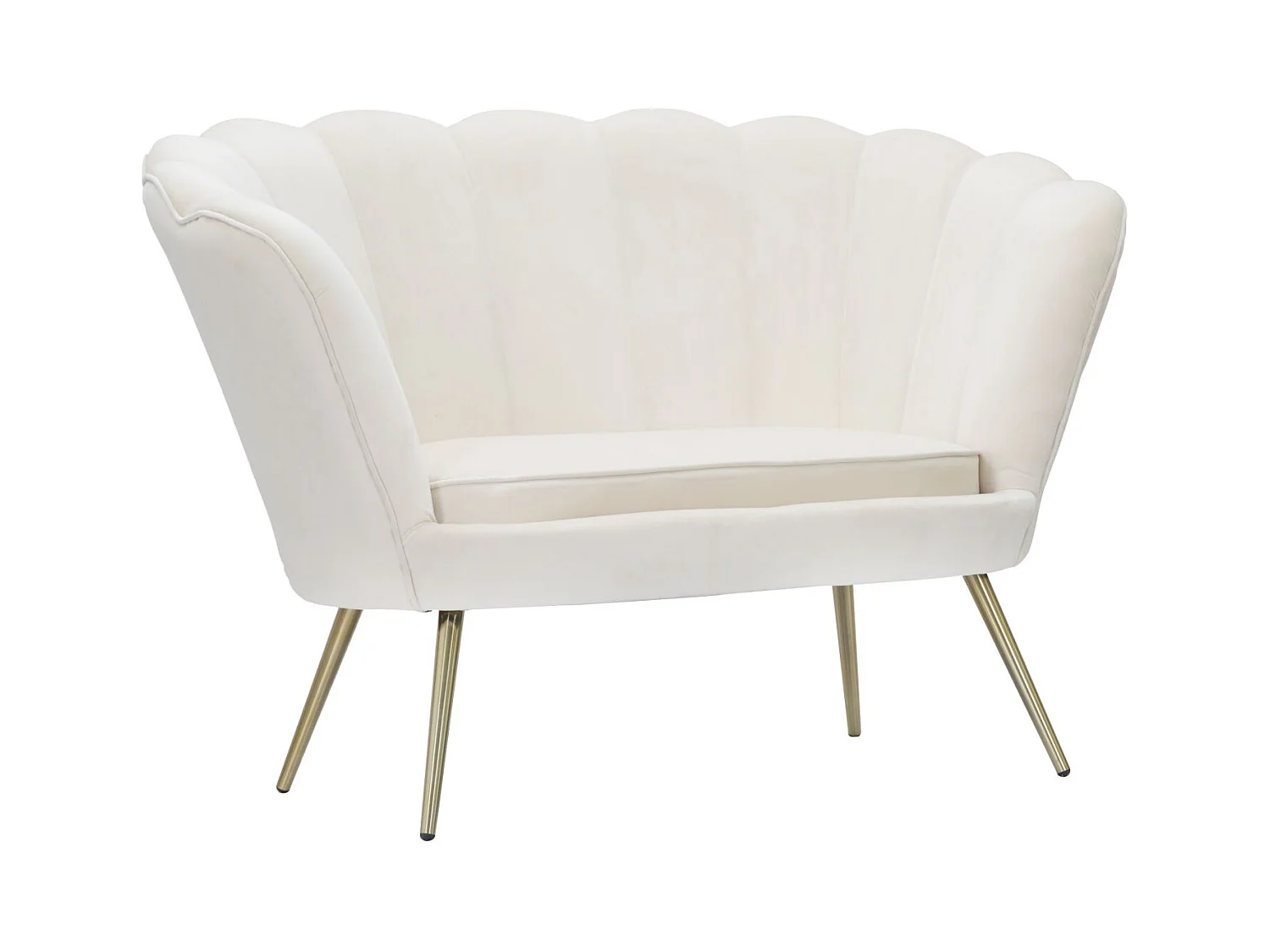Canapé en forme de fleur en tissu beige cm 130x74x84