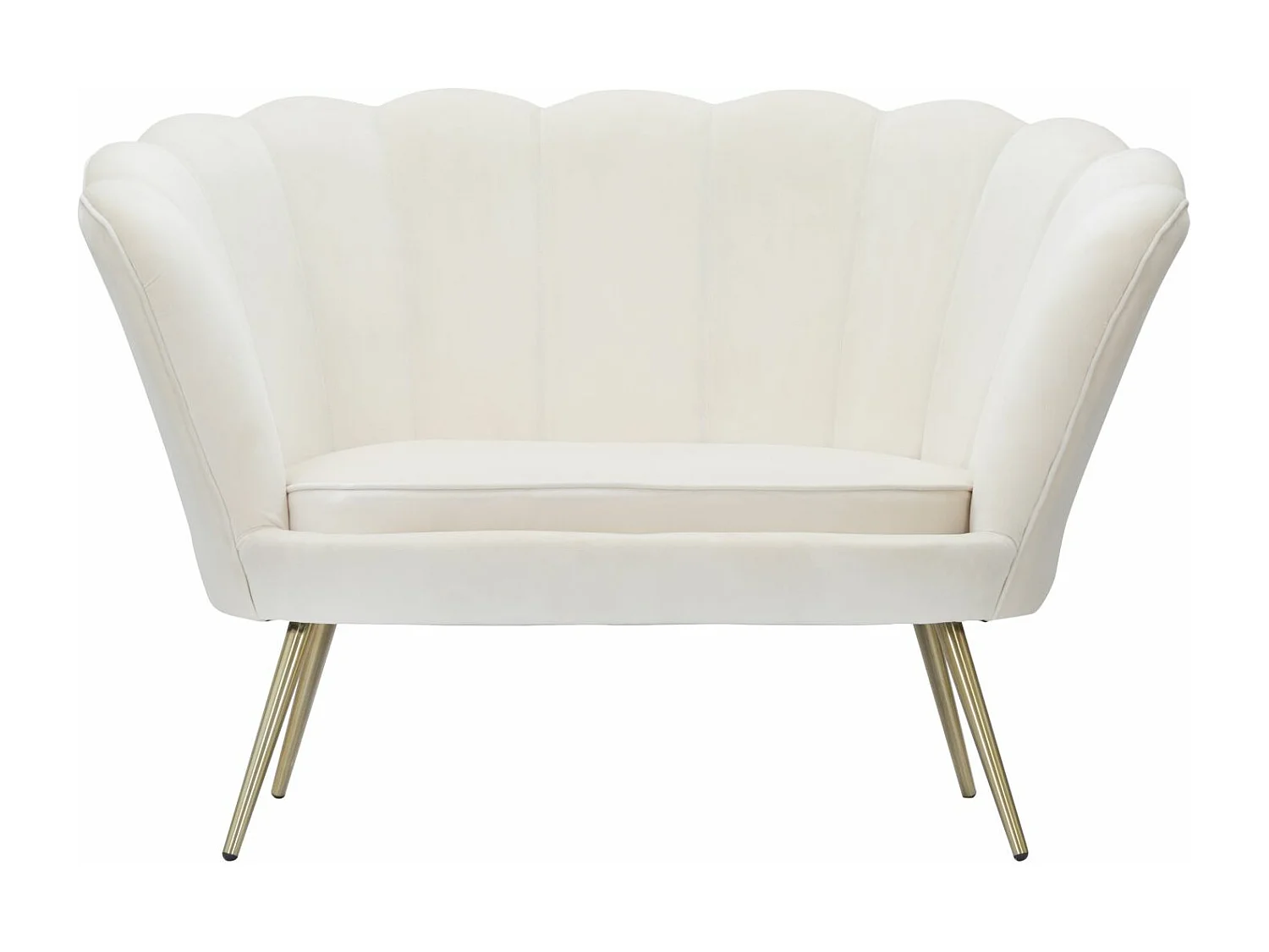 Canapé 2 Places en Velours "Vienna" 130cm Blanc