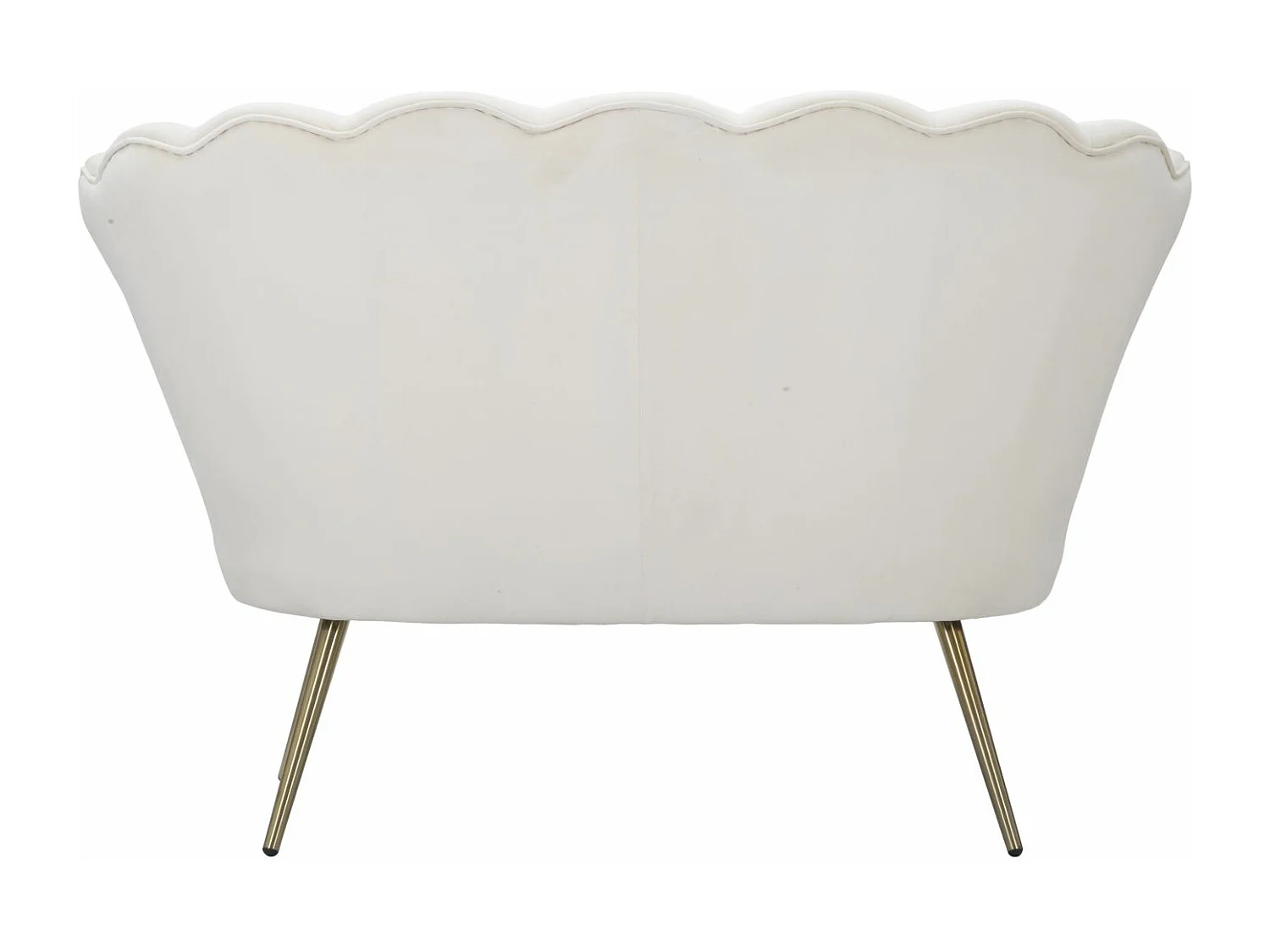 Canapé 2 Places en Velours "Vienna" 130cm Blanc