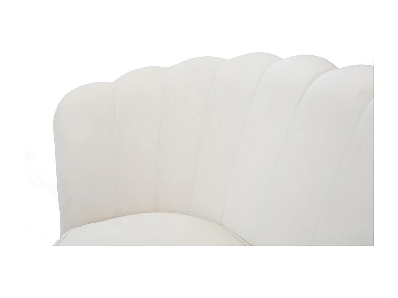 Bloemvormige bank in beige stof, 130x74x84 cm